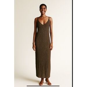 LONG MAXI GOWN BEADED FORMAL COCKTAIL PARTY SHIMMER VTG INSPIRED ELEGANT LUXE